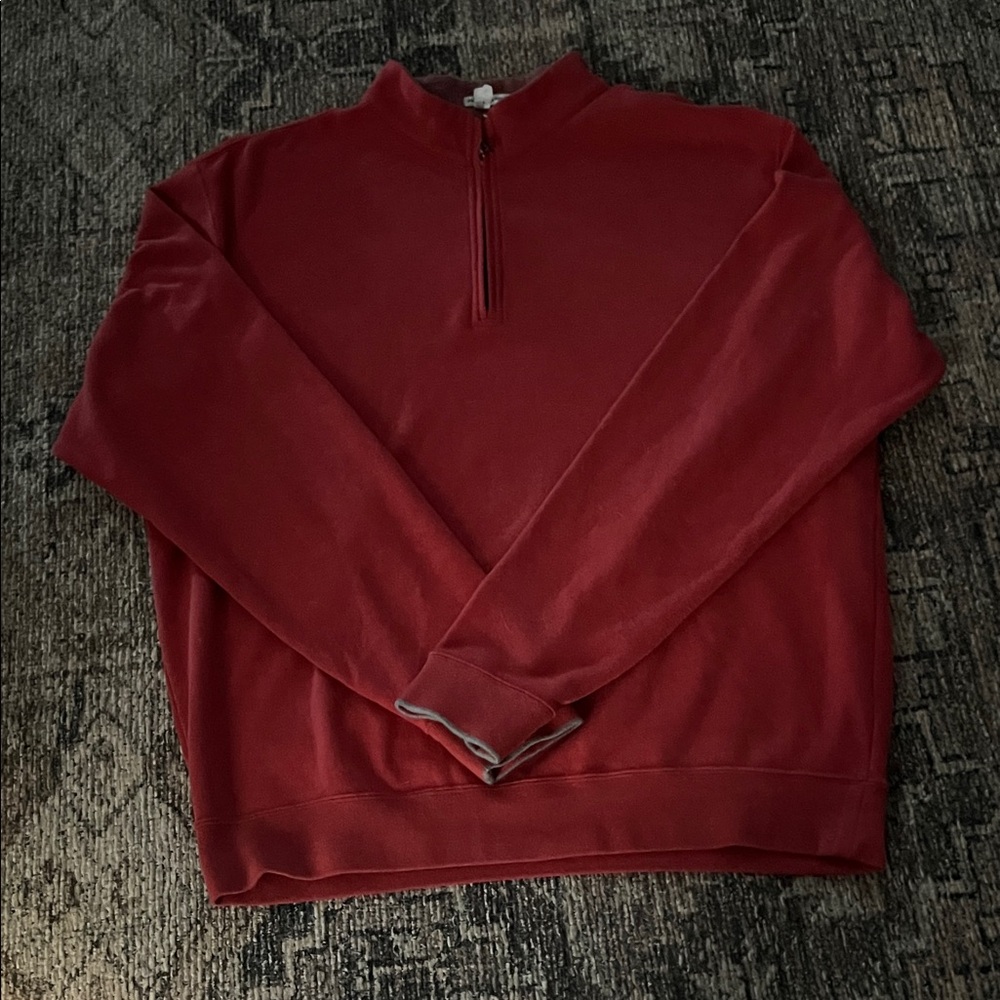 Peter Millar Men's Burgundy Zip-Up Pullover